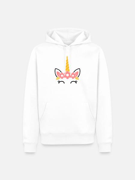 Queen of Flowers: The Majestic Unicorn - Men’s Premium Organic Hoodie - white