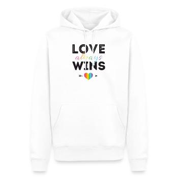 Pride Month LGBTQ - Liebe gewinnt immer - Männer Premium Bio Hoodie - Weiß - Vorne - Nico (187cm)