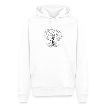 Drawing tree of life, rabbits, butterflies - Men’s Premium Organic Hoodie - white - Front - Nico (187cm)