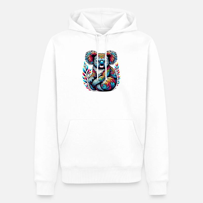 Koala - Sweat à capuche Premium bio Homme - blanc