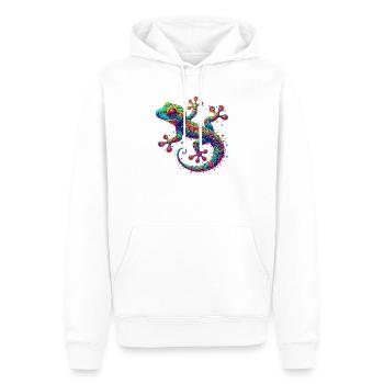 Gecko - Sweat à capuche Premium bio Homme - blanc - Devant - Nico (187cm)