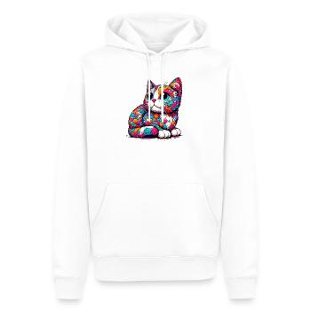 Katze - Männer Premium Bio Hoodie - Weiß - Vorne - Nico (187cm)