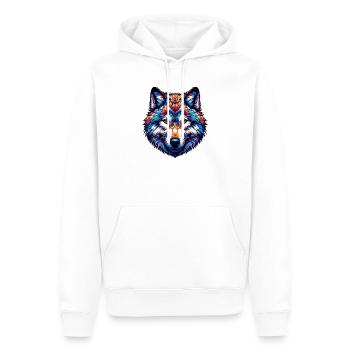 Wolf - Men’s Premium Organic Hoodie - white - Front - Nico (187cm)