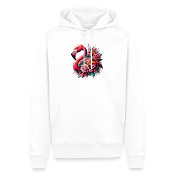 Flamingo - Männer Premium Bio Hoodie - Weiß - Vorne - Nico (187cm)