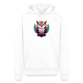 Owl - Men’s Premium Organic Hoodie - white - Front - Nico (187cm)