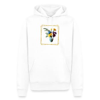 Flowers - Männer Premium Bio Hoodie - Weiß - Vorne - Nico (187cm)