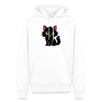 Chaton doux - Sweat à capuche Premium bio Homme - blanc - Devant - Nico (187cm)