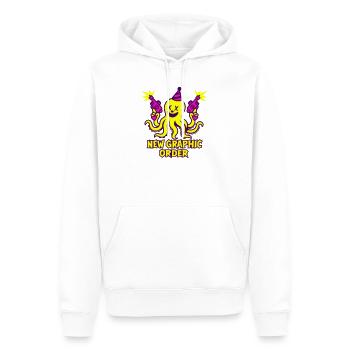 ONG Kraken Neon Pop - Sweat à capuche Premium bio Homme - blanc - Devant - Nico (187cm)