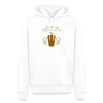 coffee time alert - Männer Premium Bio Hoodie - Weiß - Vorne - Nico (187cm)