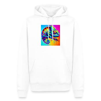 chameleon - Men’s Premium Organic Hoodie - white - Front - Nico (187cm)