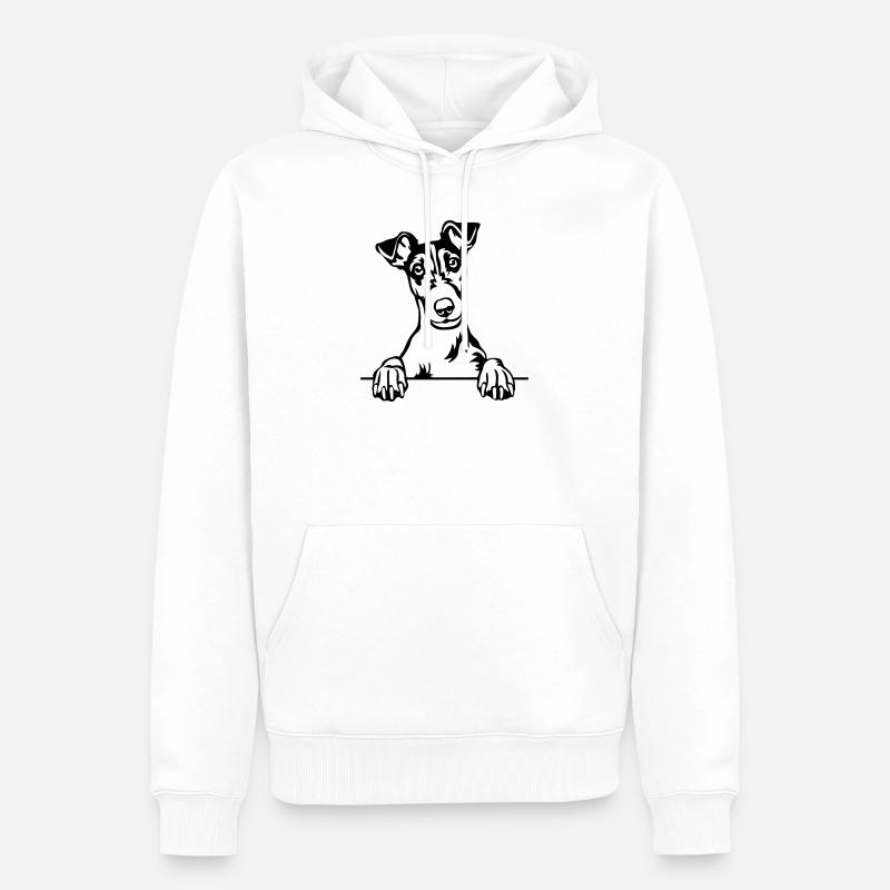 Tête de Fox Terrier - Sweat à capuche Premium bio Homme - blanc