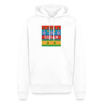 Personalisierte Susan-Weihnachtskunst - Männer Premium Bio Hoodie - Weiß - Vorne - Nico (187cm)