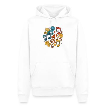 Bunte Musiknoten - Männer Premium Bio Hoodie - Weiß - Vorne - Nico (187cm)