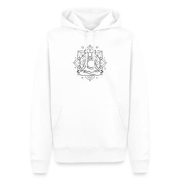 Yoga meditation - Männer Premium Bio Hoodie - Weiß - Vorne - Nico (187cm)