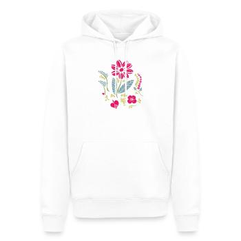 Blumenornament mit Blättern - Männer Premium Bio Hoodie - Weiß - Vorne - Nico (187cm)