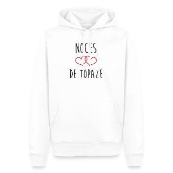 Topaz-Hochzeit 44 Jahre Ehe - Männer Premium Bio Hoodie - Weiß - Vorne - Nico (187cm)
