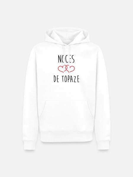 Topaz-Hochzeit 44 Jahre Ehe - Männer Premium Bio Hoodie - Weiß