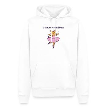 Schnurren statt Stress – Ballettkatze - Männer Premium Bio Hoodie - Weiß - Vorne - Nico (187cm)