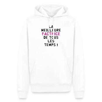 Meilleure factrice de tous les temps humour - Sweat à capuche Premium bio Homme - blanc - Devant - Nico (187cm)