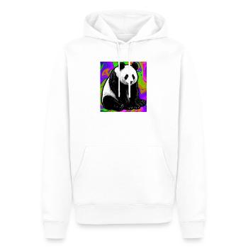 Panda - Männer Premium Bio Hoodie - Weiß - Vorne - Nico (187cm)