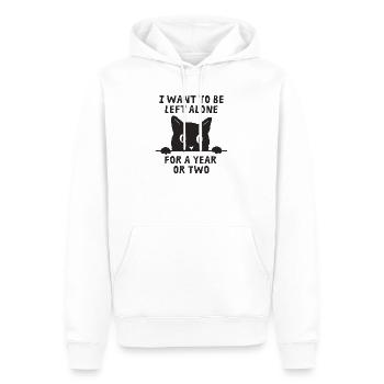 Je veux qu’on me laisse tranquille - Sweat à capuche Premium bio Homme - blanc - Devant - Nico (187cm)