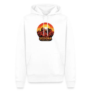 Motif de coucher de soleil à Sedona, Arizona - Sweat à capuche Premium bio Homme - blanc - Devant - Nico (187cm)