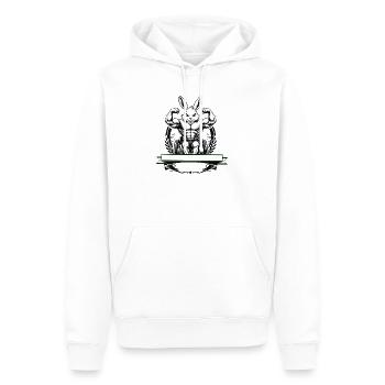 Starker Hase Rollstuhl Fitness Fun Design - Männer Premium Bio Hoodie - Weiß - Vorne - Nico (187cm)