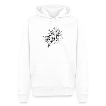 Esthétique fleur de crâne gothique Esthétique florale foncée - Sweat à capuche Premium bio Homme - blanc - Devant - Nico (187cm)