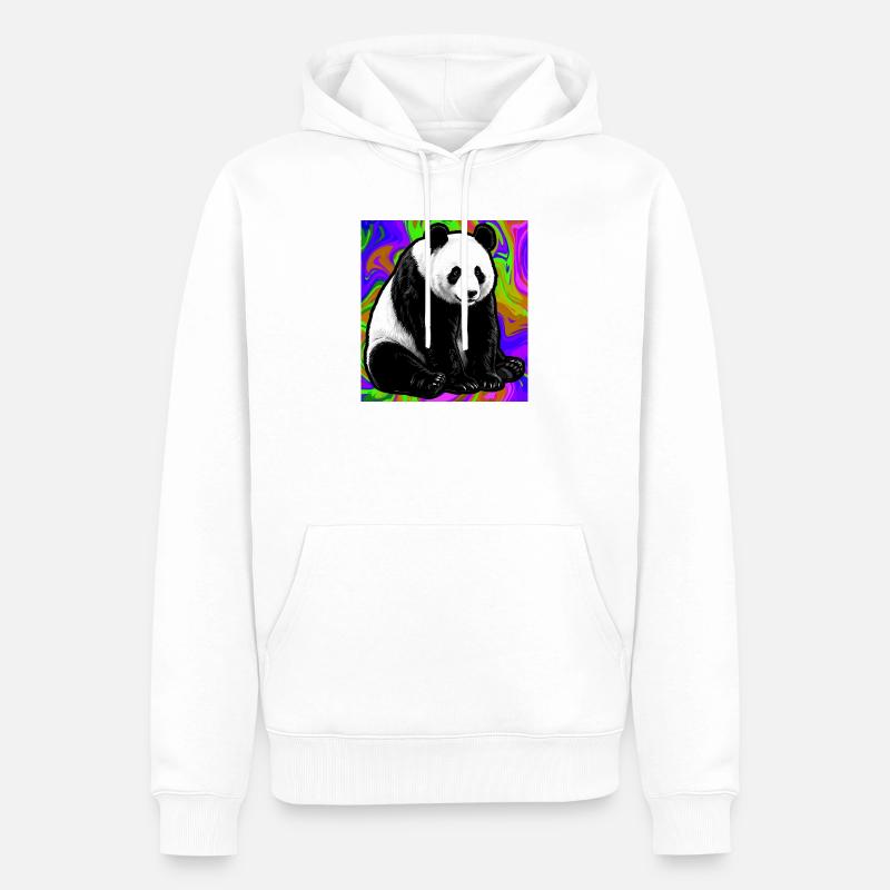 panda - Sweat à capuche Premium bio Homme - blanc