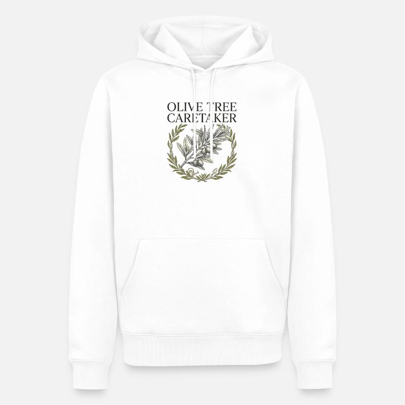 Gardien d’Olive Tree - Sweat à capuche Premium bio Homme - blanc