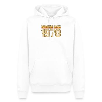 Original 1970 Retro Typography - Sweat à capuche Premium bio Homme - blanc - Devant - Nico (187cm)