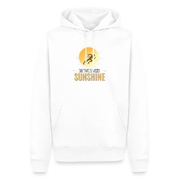 Sei deine eigene Sonnenschein-Laufmotivation - Männer Premium Bio Hoodie - Weiß - Vorne - Nico (187cm)