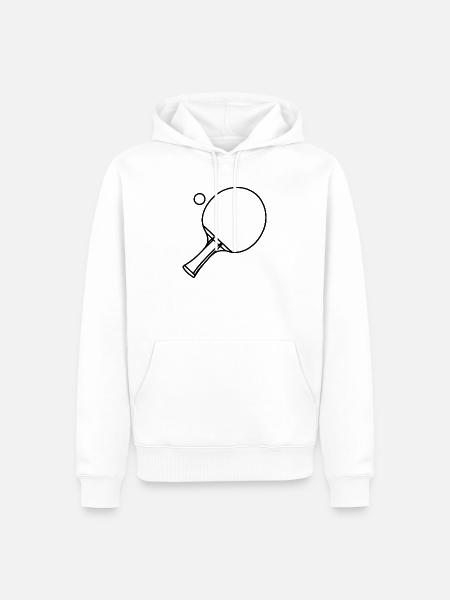 Tischtennisschläger und Ball - Männer Premium Bio Hoodie - Weiß