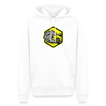 Automobile Icône Automobile Course - Sweat à capuche Premium bio Homme - blanc - Devant - Nico (187cm)
