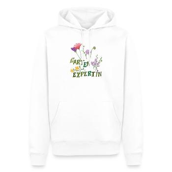 Gartenexpertin  - Männer Premium Bio Hoodie - Weiß - Vorne - Nico (187cm)