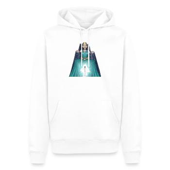 Leuchtende mystische Königin auf dem Thron - Männer Premium Bio Hoodie - Weiß - Vorne - Nico (187cm)