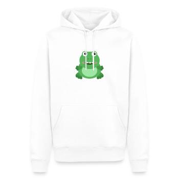 Grenouille Joyeuse - Sweat à capuche Premium bio Homme - blanc - Devant - Nico (187cm)