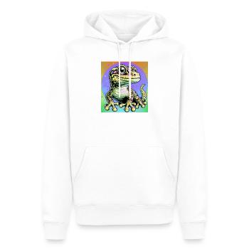 Gecko - Men’s Premium Organic Hoodie - white - Front - Nico (187cm)