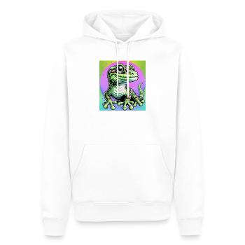 Gecko - Men’s Premium Organic Hoodie - white - Front - Nico (187cm)
