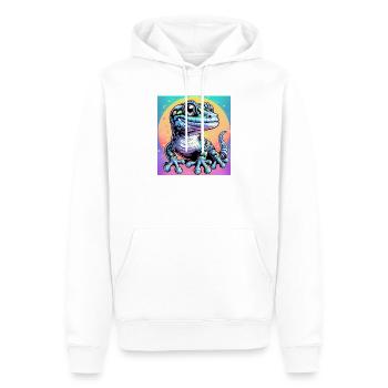 Gecko - Men’s Premium Organic Hoodie - white - Front - Nico (187cm)