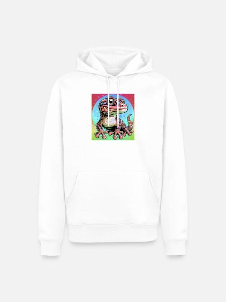 Gecko - Männer Premium Bio Hoodie - Weiß