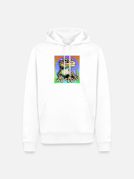 Gecko - Männer Premium Bio Hoodie - Weiß