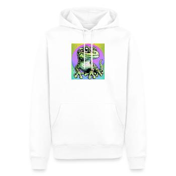 Gecko - Männer Premium Bio Hoodie - Weiß - Vorne - Nico (187cm)