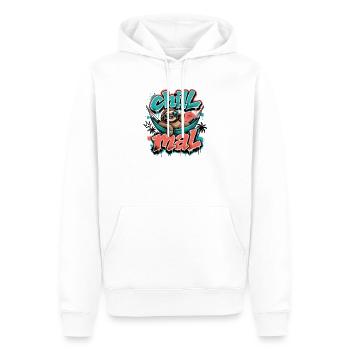 Chill Mal  Cooles Faultier Graffiti Design - Männer Premium Bio Hoodie - Weiß - Vorne - Nico (187cm)