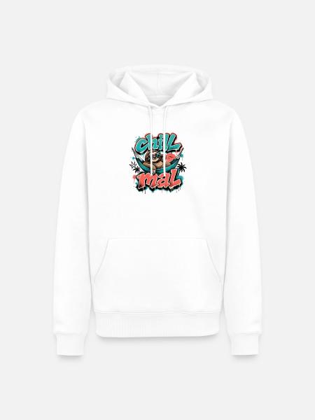 Chill Times Cool Sloth Graffiti Design - Men’s Premium Organic Hoodie - white