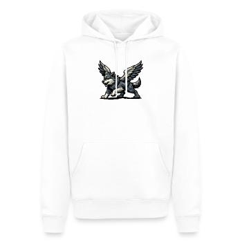 Winged Wolf Majestic - Men’s Premium Organic Hoodie - white - Front - Nico (187cm)