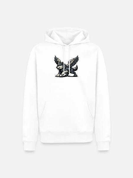 Flügelwolf Majestätisch - Männer Premium Bio Hoodie - Weiß