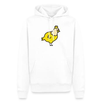 Dessin animé du Poussin Royal - Sweat à capuche Premium bio Homme - blanc - Devant - Nico (187cm)