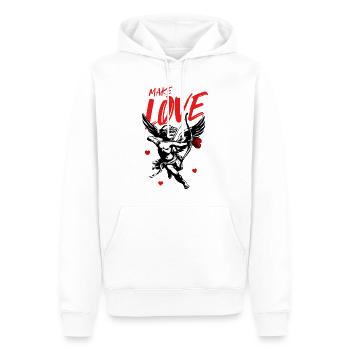 MAKE LOVE - Männer Premium Bio Hoodie - Weiß - Vorne - Nico (187cm)