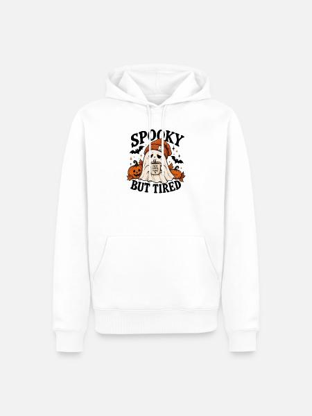 Spukgeist Kaffee Müdigkeit - Männer Premium Bio Hoodie - Weiß